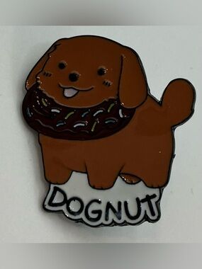 ENAMEL LAPEL PIN DOGNUT DOG DONUT PIN